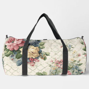 Regency Garden Lattice Floral Duffle Bag