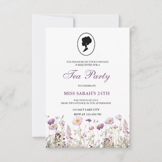 Regency Garden Party Invitation (Front)