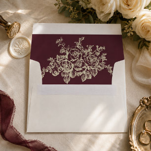 Regency Garden Vintage Classic Romantic Wedding Envelope
