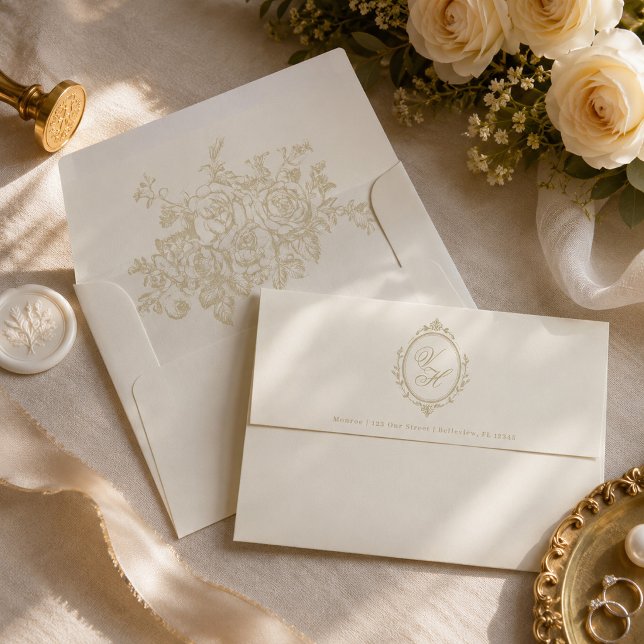 Regency Garden Vintage Classic Romantic Wedding  Envelope (Creator Uploaded)