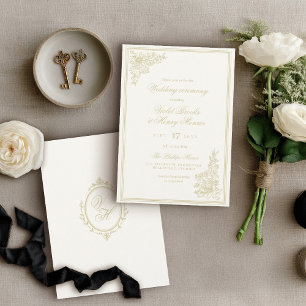 Regency Garden Vintage Classic Romantic Wedding Invitation