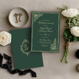 Regency Garden Vintage Classic Romantic Wedding Invitation