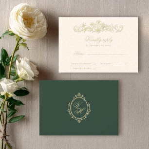 Regency Garden Vintage Classic Romantic Wedding RSVP Card