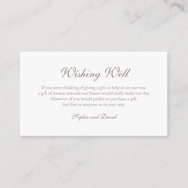 Regency Green Fleur de Lis Wedding Wishing Well Enclosure Card (Front)