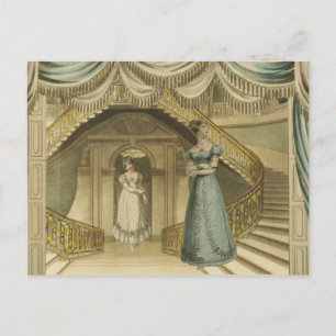 Regency Ladies on the stairs Postcard