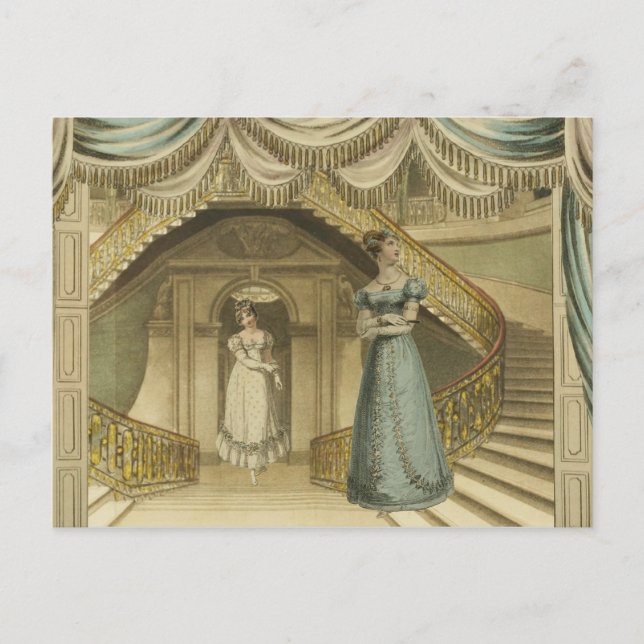 Regency Ladies on the stairs Postcard (Front)