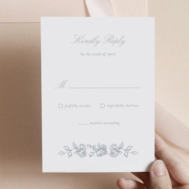 Regency Monogram Wedding Invitation Response Card (Regency Monogram RSVP Card)