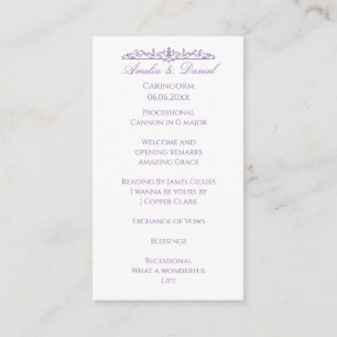Regency Purple wedding Ceremony Program Enclosure Card