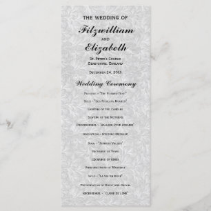 Regency Romance Wedding Programs Programme