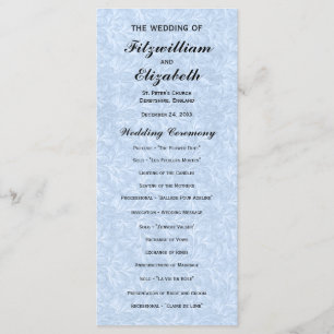 Regency Romance Wedding Programs Programme