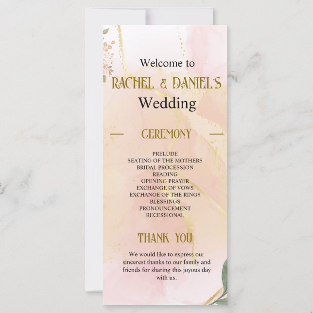 Regency-Rustic themed Wedding Program (Front)