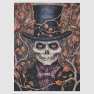 Regency Skeleton Gentleman Halloween Decoupage Tissue Paper