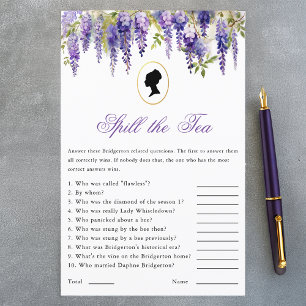 Regency Spill the Tea Wisteria Bridal Shower Game