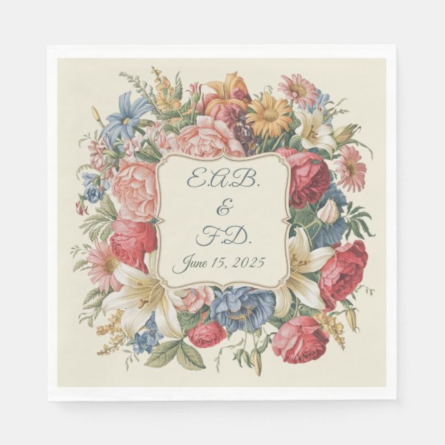 Regency style monogram serviette Regencycore Napkin (Front)