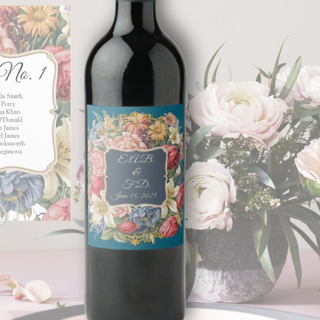 Regency style monogrammed Regencycore era Wine Label (Creator Uploaded)