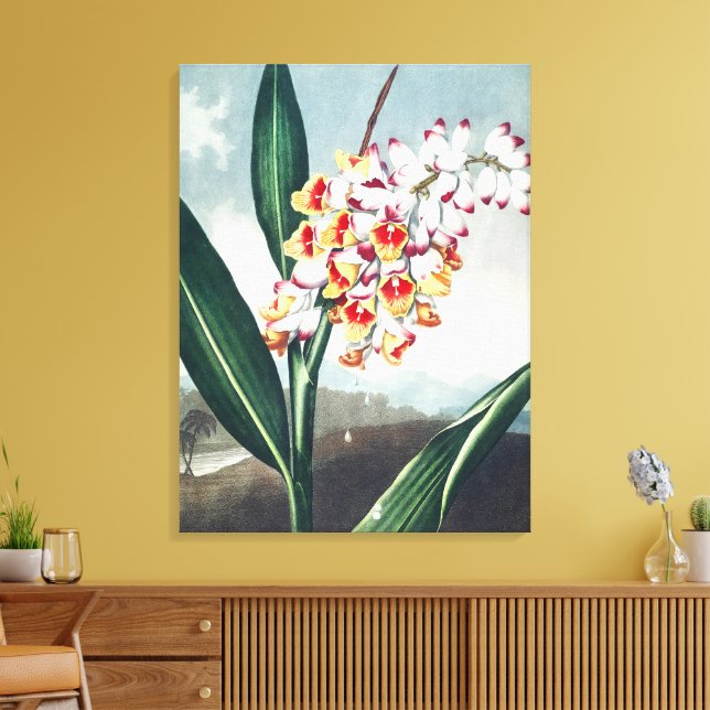 Regency Style White Yellow Exotic Floral Decor (Insitu(LivingRoom))