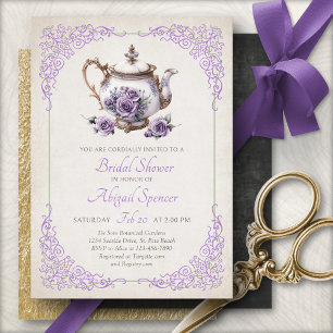 Regency Tea Party Bridal Shower Invitation