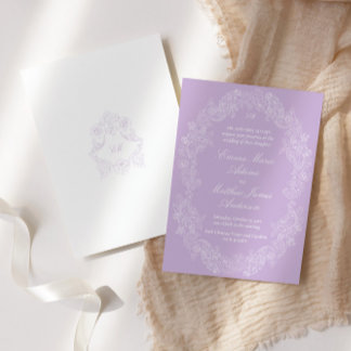 Regency Violet Victorian Antique Classic Wedding Invitation