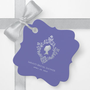 Regency Violet Vintage Crest Bridal Shower Favour Tags