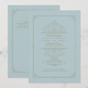 Regency Wedding Invitations Vintage Duck egg shell