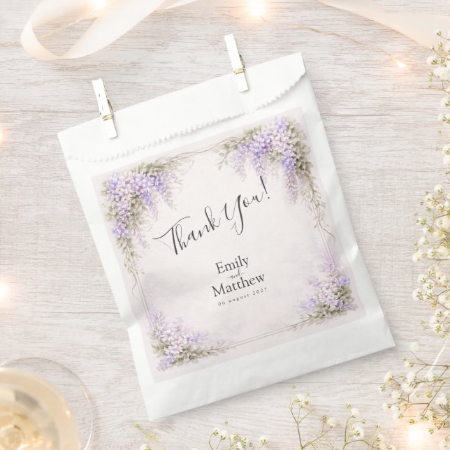 Regency Wisteria Small Wedding Favor Bags (Clipped)