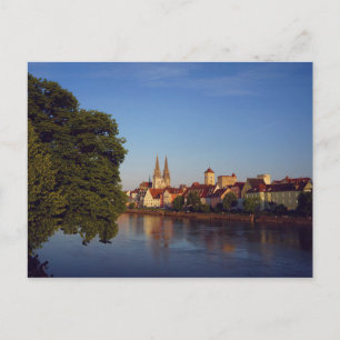 Regensburg am Abend Postcard