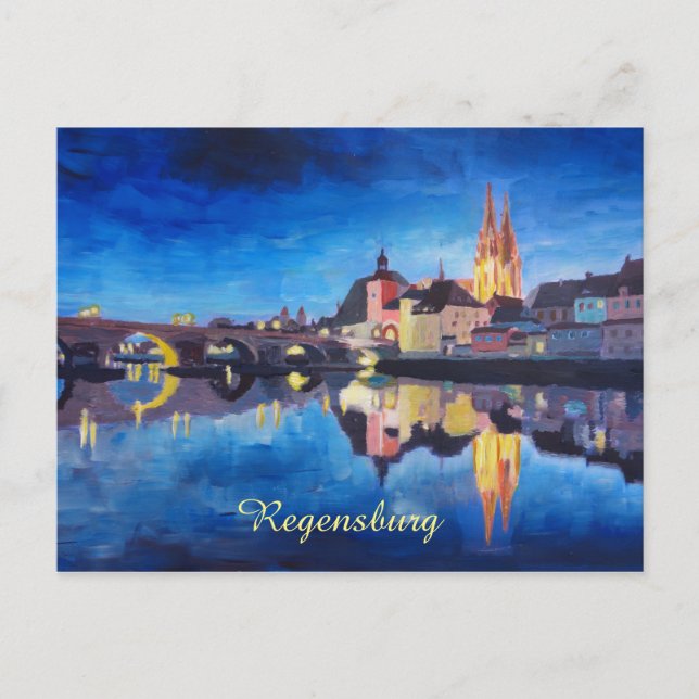 Regensburg, Bavaria at Dawn Postcard (Front)
