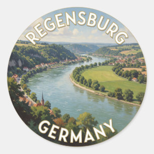 Regensburg Germany Old Town Travel Classic Round Sticker
