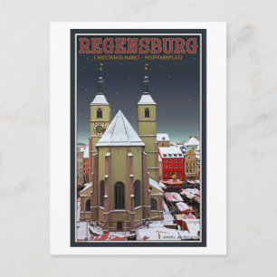 Regensburg Neupfarrplatz Christkindlmarkt Postcard