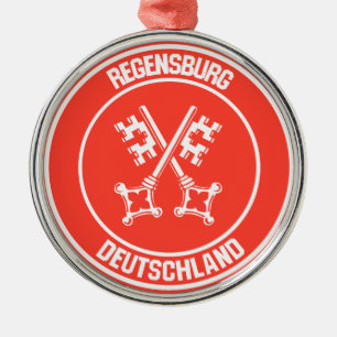 Regensburg Round Emblem Metal Tree Decoration