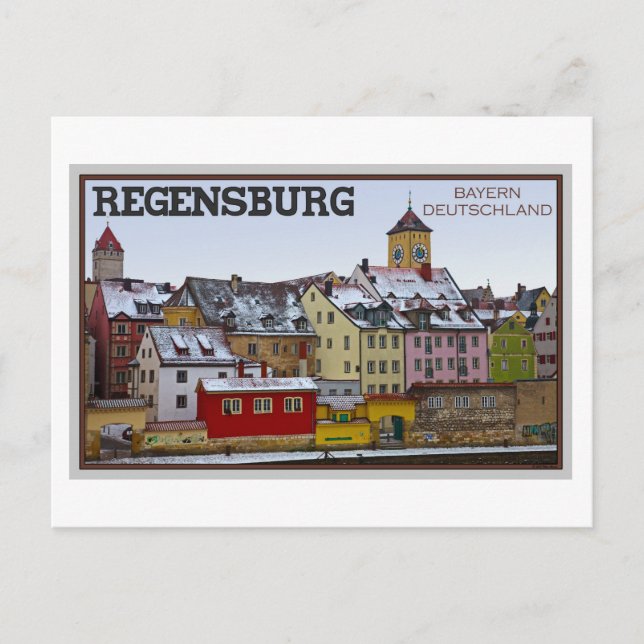 Regensburg - Winter Along the Donau Postcard (Front)