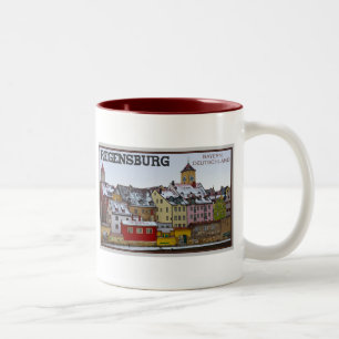 Regensburg - Winter Along the Donau Two-Tone Coffee Mug