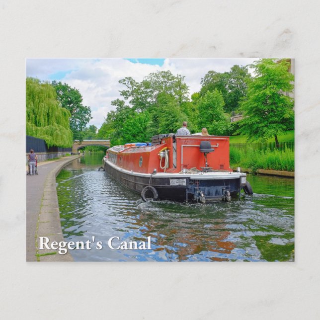 Regent's canal barge, London Postcard (Front)