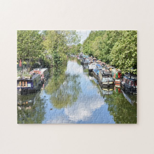 Regent's Canal Boats London United Kingdom UK Jigsaw Puzzle (Horizontal)