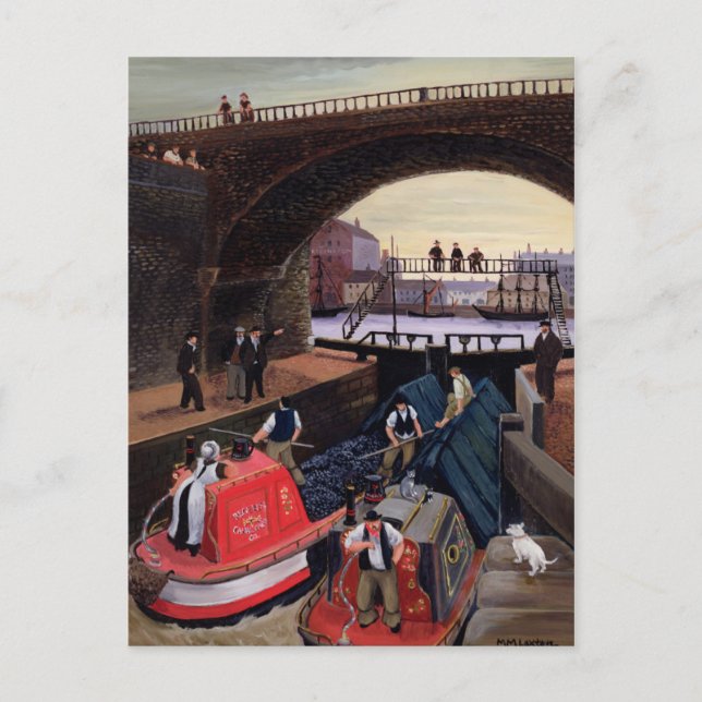 Regent's Canal Lock Postcard (Front)