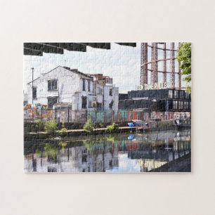 Regent's Canal Reflection London United Kingdom UK Jigsaw Puzzle