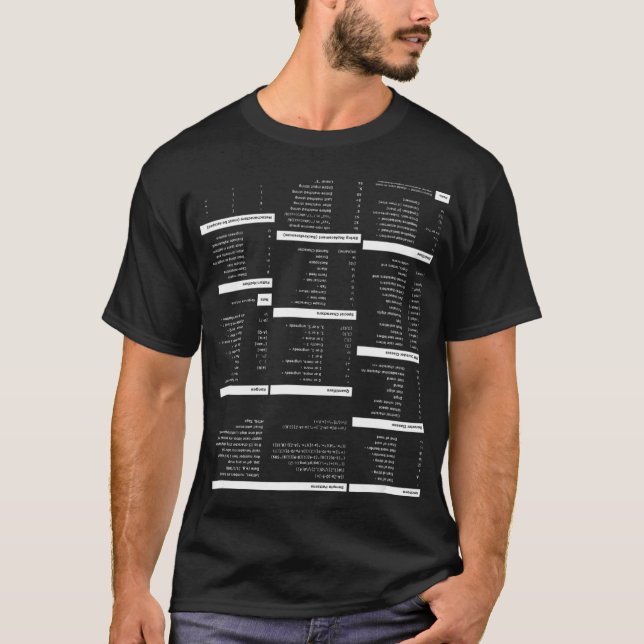 RegEx Cheat Sheet  for Programmers  T-Shirt (Front)