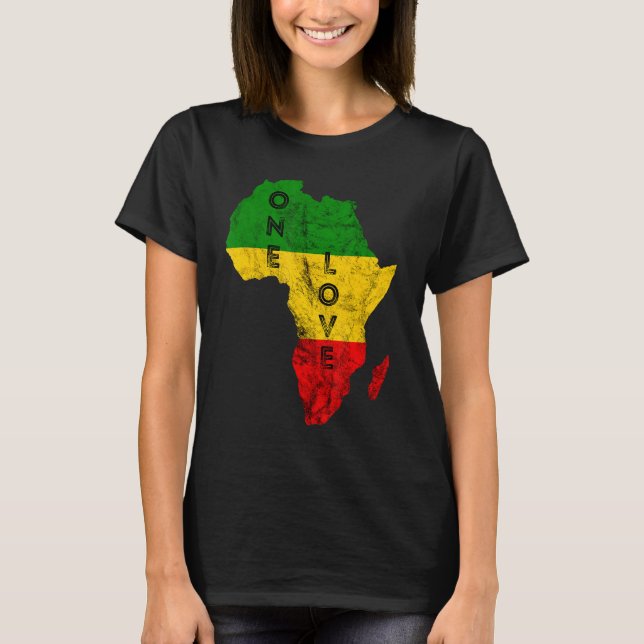 Reggae Africa Map Rasta Regae Music Rastafari Afri T-Shirt (Front)