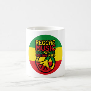 Reggae and Peace Symbol with positive quotes Coffee Mug