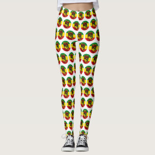 Reggae and Peace Symbol with positive quotes Leggings