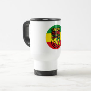 Reggae and Peace Symbol with positive quotes Travel Mug