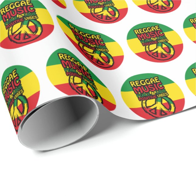 Reggae and Peace Symbol with positive quotes Wrapping Paper (Roll Corner)