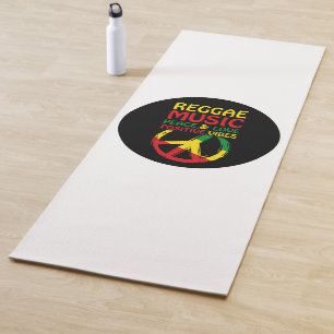 Reggae and Peace Symbol with positive quotes Yoga Mat