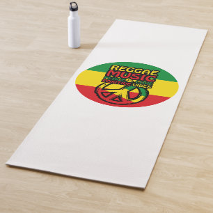 Reggae and Peace Symbol with positive quotes Yoga Mat