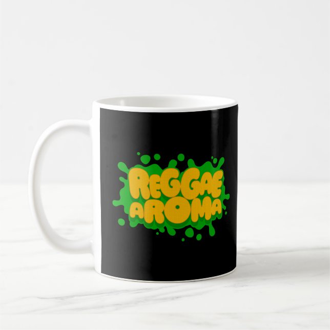 Reggae Aroma Splash Typography Reggae Coffee Mug (Left)