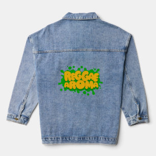 Reggae Aroma Splash Typography Reggae Denim Jacket