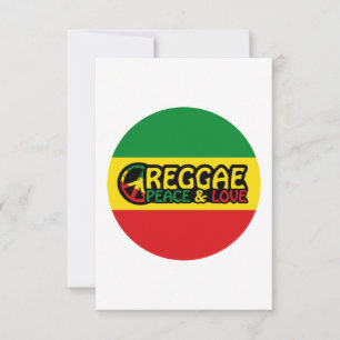 Reggae art with positive words Peace and Love Card