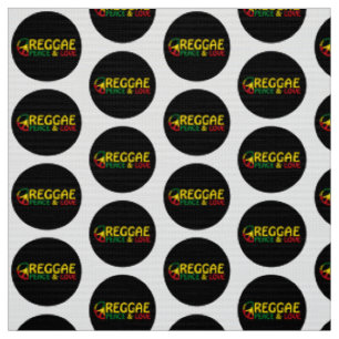 Reggae art with positive words Peace and Love Fabric