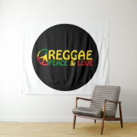 Reggae art with positive words Peace and Love