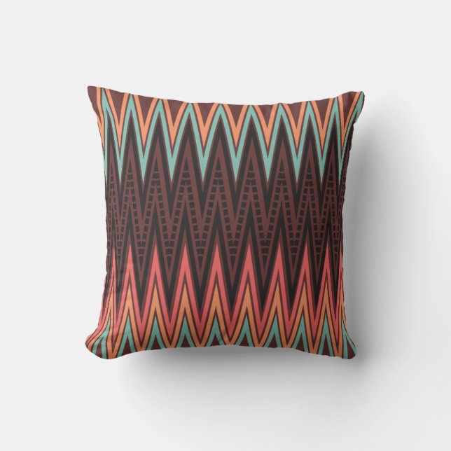 Reggae Bass Zig Zag Pattern Pillow Cushion (Front)